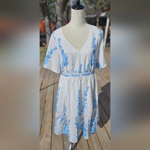 Bandana Print Pocket Ruffle Knee Dress